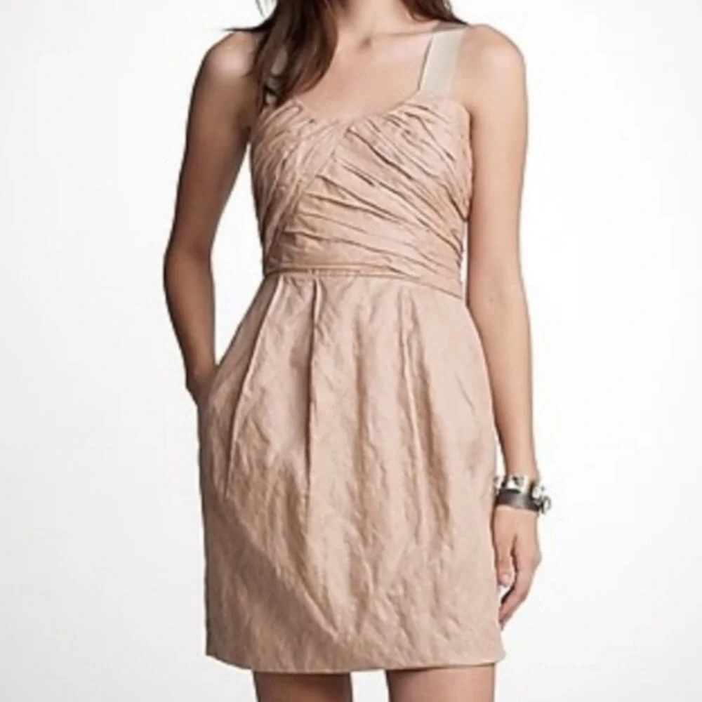 J. Crew Vivette Crinkle Cotton Metallic Dress